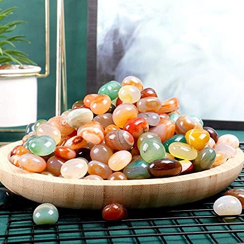 Pedras de ágata coloridas decorativas naturais - 1 lb de seixos coloridos para rochas de decoração de paisagem. 0,39-0,78