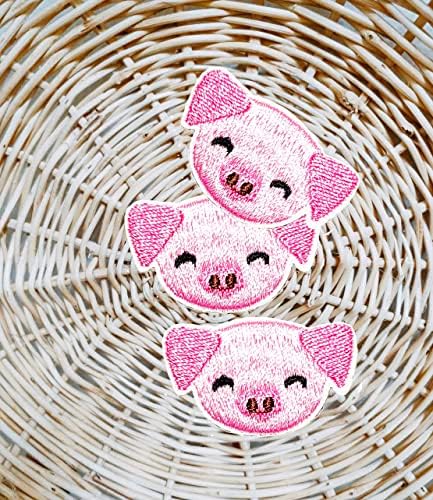 Mini Mini Set Pink Pig Cartoon Personagens Patch Bordado Sew Ferro em Faixa de Cutrinhos Diy Appliques Diy