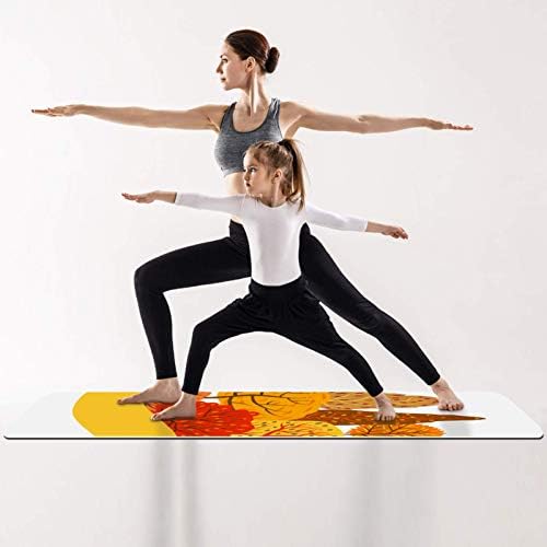 Árvore de outono amarelo UNICEY Exercício e fitness de fitness 1/4 de tapete de ioga para ioga pilates e exercício de fitness