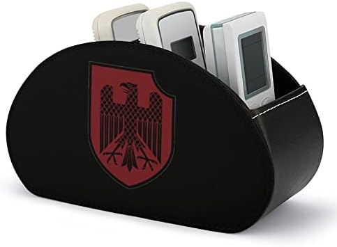 Cavaleiro alemão Heraldic Shield Remote Control titular Caixa de caneta PU couro remoto Caddy remoto Decorativo