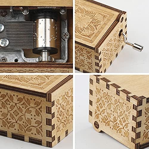 Beije a caixa de música da caixa de chuva manivela madeira vintage clássica caixa musical presente para mamãe pai pai filho filho