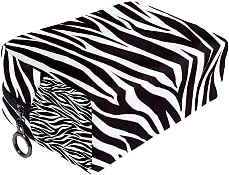 Tbouobt Gifts For Men Mulheres Bolsas de maquiagem Bolsa de higiene pessoal Smitres Cosmetic Sacos, textura da zebra preto branco Modern Modern Vintage