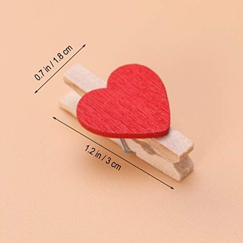 Kisangel 50pcs Heart Wooden Mini Roupes Pins Pins Clipes para scrapbooking, Artes e ofícios, Fotos penduradas