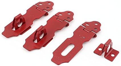 Armários aexit armário armário de hardware de metal security screta de porta hasp staple 2,5 travas vermelhas 3 pcs