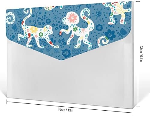 Flores do jardim de macaco expandindo pasta de arquivos 6 bolsos de grande capacidade Etiquetas pastas de acordeão com bolsos