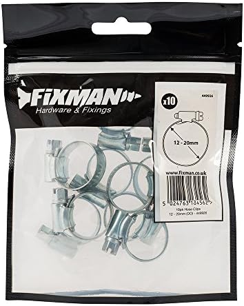 Fixman 449926 Clipes de mangueira 10pk 12-20mm, preto
