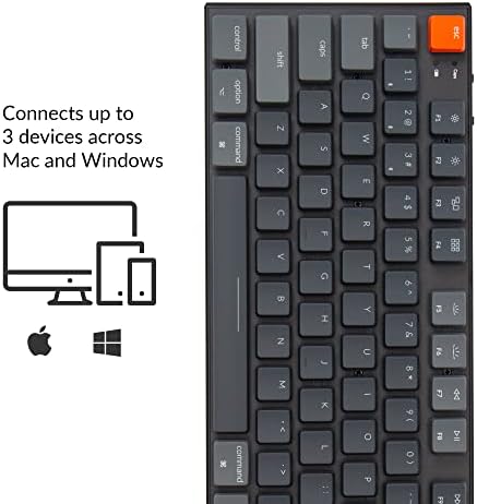 KeyChron K1 RGB Layout sem fio sem fio de tenkey sem fio Ultra-Slim sem fio Bluetooth/teclado mecânico USB com fio