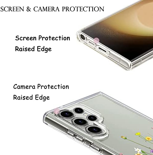 Caso UNOV compatível com Galaxy S23 Ultra Case Clear com Design Soft TPU CHOQUE DE CHUME