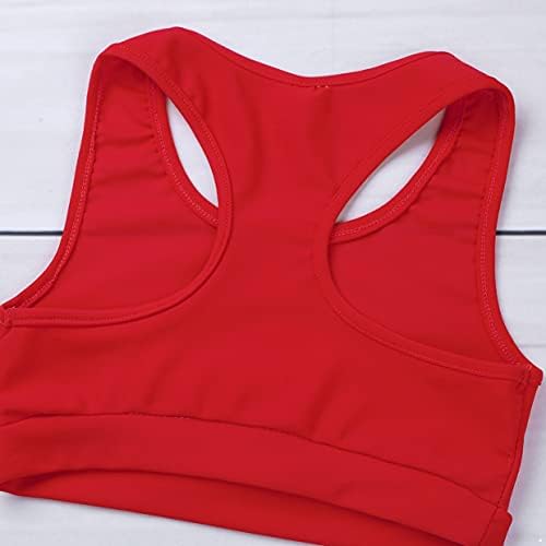 Qinciao garotas de duas peças Athletic Racer Back Sports Bra Crop Top com shorts para treino/ginástica/dança