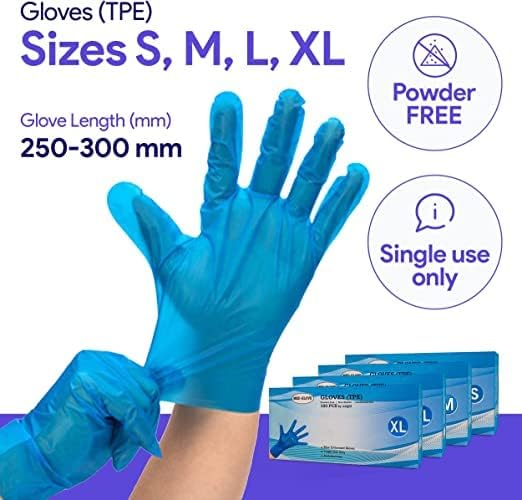 Med-Glove 3000 PCs Luvas de plástico Thermo Plástico Pó descartável Free Cooking Food Luvas de preparação, luvas de