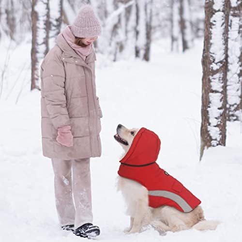 Casacos de cachorro emust, jaqueta de cachorro de inverno aconchegante com chapéu destacável, coletes de cachorro quentes