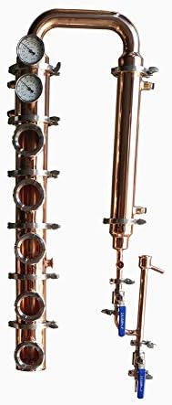 coluna de destilação de flauta de cobre L apenas com placa de bolha de cobre