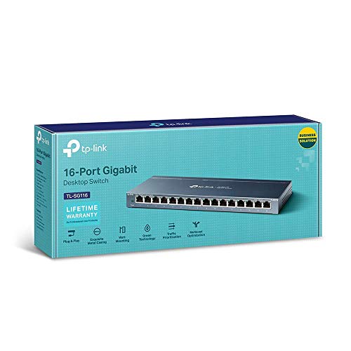 TP-Link de 16 portas, comutadores Ethernet Gigabit, Splitter Ethernet, Plug & Play, nenhuma configuração necessária,