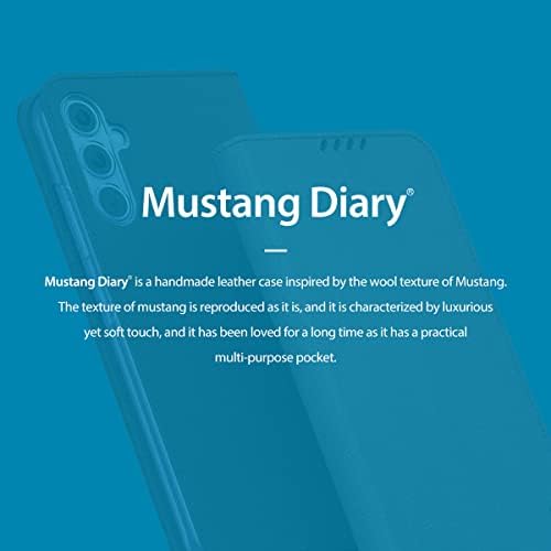 ARAREE MUSTANG DIARY GALAXY A54 5G CASE, projetado para o Samsung Galaxy A54 5G, capa de fólio de couro PU Premium com slot de