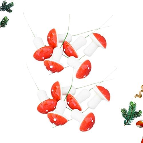 Aboofan 24 PCs Natal Pequeno cogumelo pendente de Natal Ornamento de Natal Ornamento pendurado para meninos decoração de presente de meninas