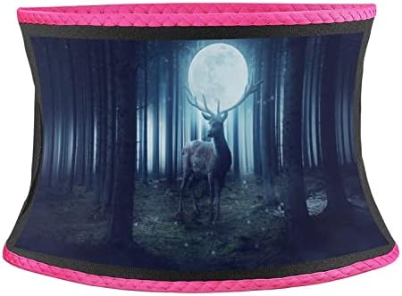 Deer Big Moon Caist Trimmer for Women Lower Belly Faty Fantasia Deep Florestas Paisagem Cintura Treinador Pós -Parto