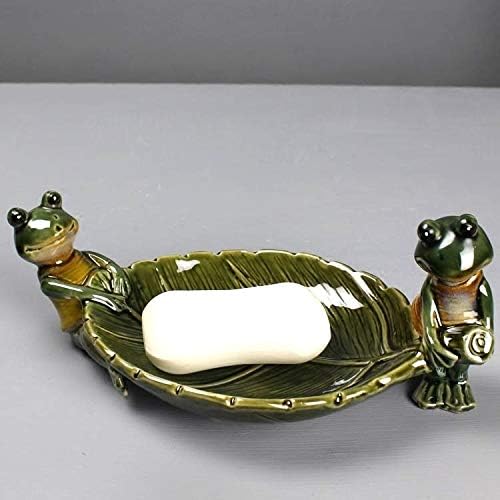 Zcmeb porcelana engraçada estatueta Saburina Sabão Disisante decorativo Caixa de sabão de folhas de folhas Craft Craft Ornamento de banheiro suprimentos diários Necessidades