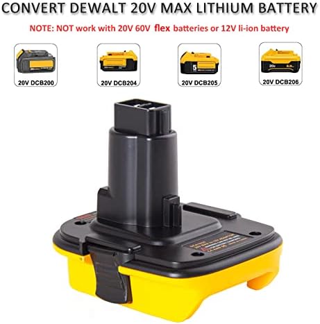 Adaptador de bateria Lilocaja 18V a 20V 2 pacote DCA1820 para Dewalt 18V Tools + 12V-20V Carregador de bateria de 2 portas