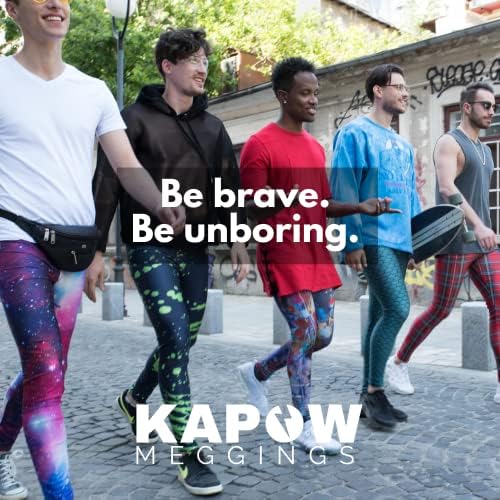 Kapow Meggings Range de desempenho masculino Leggings Sports Compression com bolsos