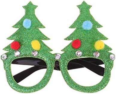 Nuobesty 3pcs copos de natal moldura xmas glitter óculos de Natal chapéu de árvore de natal boneco de neve orifícios óculos de neewears férias de Natal de festas de festas de aniversário favores
