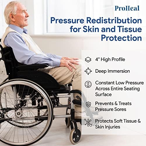 Almofada de ar de cadeira de rodas inflável pró -heal 22 x 20 - para tratamento de pressão e prevenção dolorida