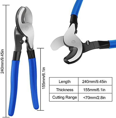 Peneleiro de crimpagem HX-50B, Crimper de arame pesado para o terminal de arame de bateria, com terminal de bateria, terminais de cobre AWG 10, 8, 6, 4, 2, 1