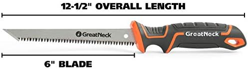 Greatneck 74029 Só de beira de borda única, ferramenta de serra drywall, serra Sheetrock, 8 TPI, alça ergonômica, ideal para