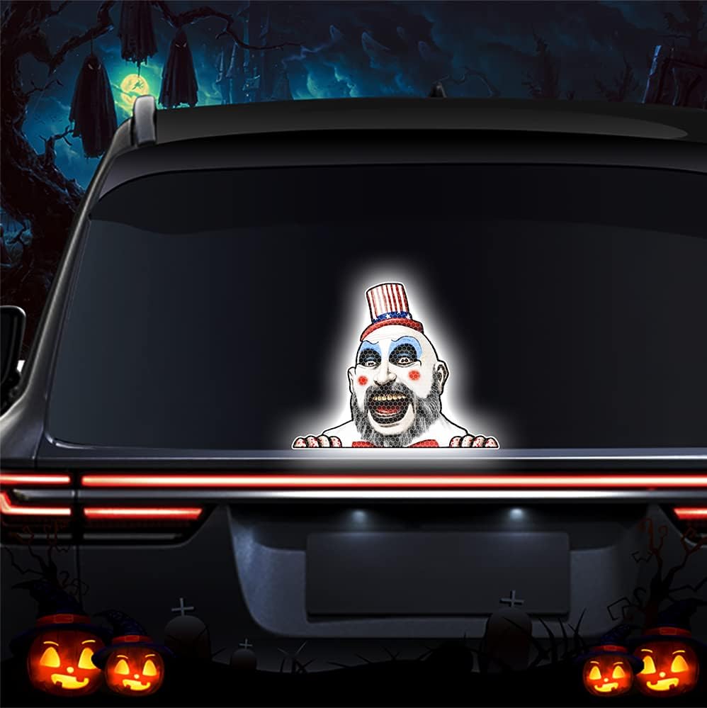 Halloween Horror Peeking adesivo para carro, Nouiroy Super Reflexivo Capitão Capitão Espreitando Decalques de Carros