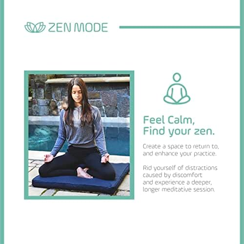 Almofada de meditação de Zenmode e Mat Set Cinza Cor | Tapete de meditação de ioga e travesseiro redondo de ioga para sessões de piso | Acessórios para meditação