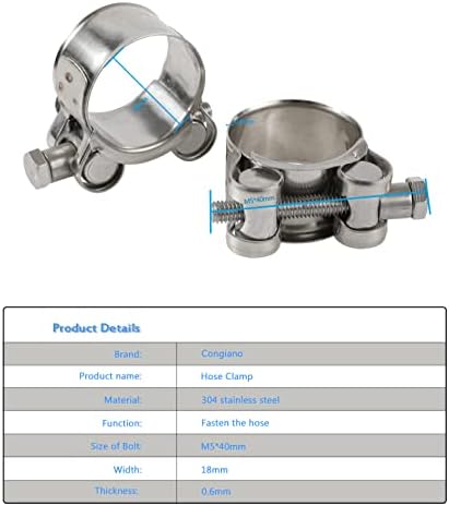 Congiano 4 pacote de 1-1/8 polegadas Tanel de mangueira de parafusos T Range de trabalho de 29 mm-31mm para ID da mangueira