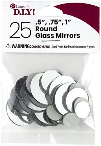Espelhos redondos de primo DIY, pacote múltiplo de 25 peças, tamanhos variados artesanato de vidro