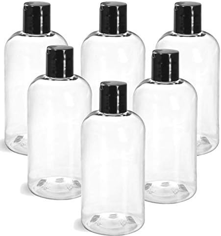 Grand Parfums vazia 8 onças de tampa de disco de plástico transparente, dispensando garrafas, para gel, sabonete de mão