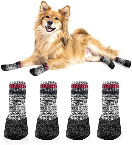 4pcs botas de cachorro meias de malha de animais de estimação, com protetores de pilhas de borracha de borracha de borracha aquática