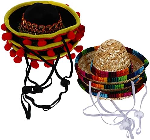 Kisangel Puppy Supplies 6pcs Mini -mexicano chapéu Fiesta sombrero chapéu étnico carnaval mexicano figurino divertido