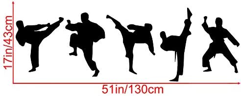 Amaonm Creative Vinyl Sport Taekwondo Decoração de parede Taekwondo Decalques de parede da silhueta do jogador Taekwond