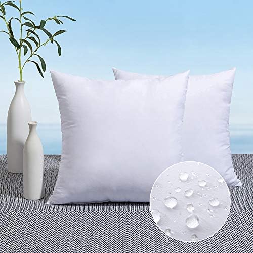 Miulee Pack de 2 12x12 Pillow ao ar livre, travesseiros de arremesso ao ar livre resistente à água Premium resistente à água Premium hipoalergênico Frohbre Stuffer Sham para sofá de sofá de varanda Móveis para pátio