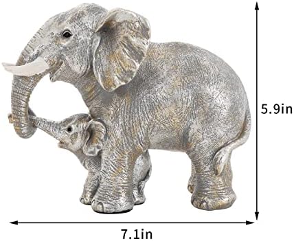 Estátua de elefante prateado de Mrhsiang - traz boa sorte e força para casa, escritório e muito mais!
