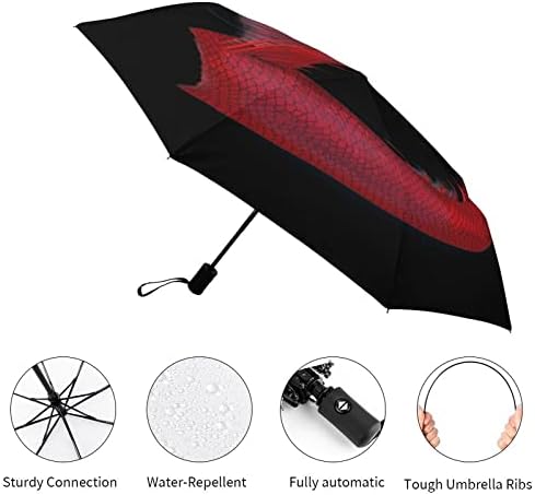 Mermaid Tail Travel à prova de vento 3 dobra Manual de dobramento compacto automático Manual de Rainbrella para Sol da