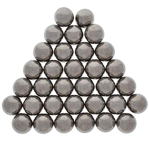 Gemas hipnóticas: 100 PCs Silver Magnetic Hematite Rounds - Tamanho de 0,75 polegada - ímãs de ferrita de cerâmica a granel para