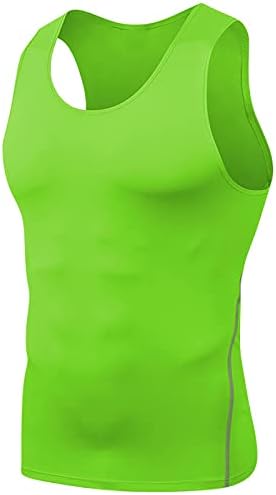 Tanque de compressão masculina de wenkomg1 top de cor sólida de cor ao ar livre de verão Tops de secagem rápida Treino esportivo