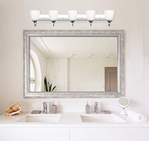 Kira Home Armada 36 Vaidade moderna/banheiro de 5 luzes com acabamento de níquel escovado e tons de vidro fosco