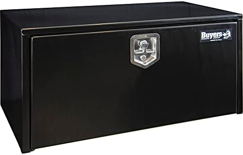 Produtos para compradores 1702305 Black Steel Underbody Truck Box com trava de mão T, 18 x 18 x 36 polegadas e 1701006 suportes