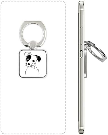 Cartoon Dog Black Ilustração Padrão de telefone quadrado Ring Stand Stand Suporte Universal Suporte Universal Presente