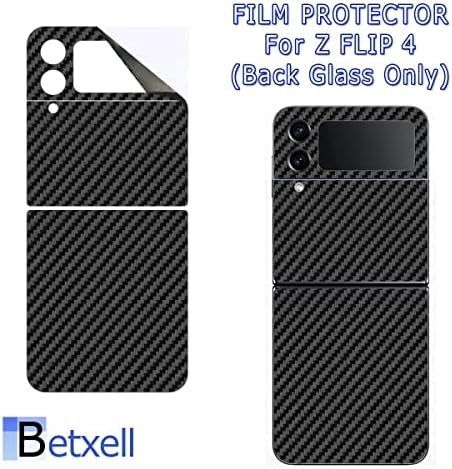 Z Flip 4 Wrap Skin 3M Film Protetive Back Glass Samsung Galaxy Z flip 4 Fibra de carbono da pele