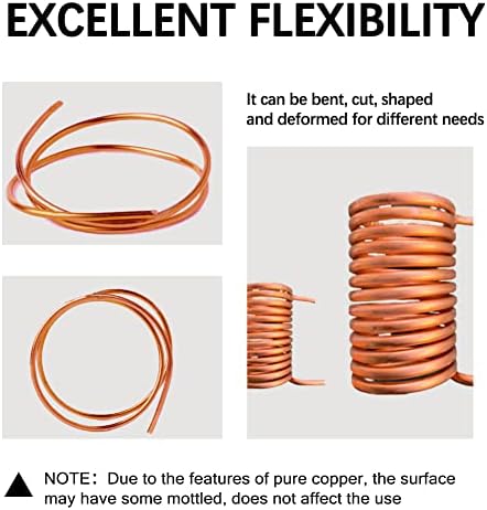 Tubo de cobre de cobre 1/2 × 3/8 Id tubo de tubo redondo sem costura, tubulação de refrigeração de cobre