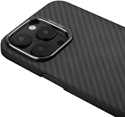 Mon carbone carbono estojo compatível com iPhone 14 6.1 Pro [hoverkoat] Matte Black