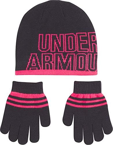 Under Armour Girls Little Knit Beanie and Glove Combo