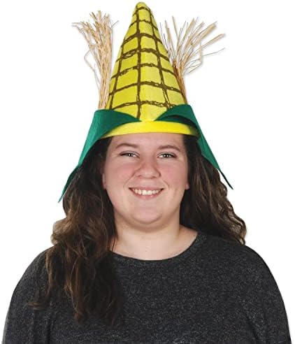 Beistle 60674 Hat de corp de milho, multicolor, adulto, amarelo/verde/marrom