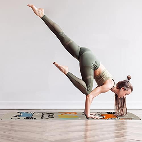Exercício e fitness de espessura sem escorregamento 1/4 tapete de ioga com raposas seja impressão corajosa para ioga pilates e exercício