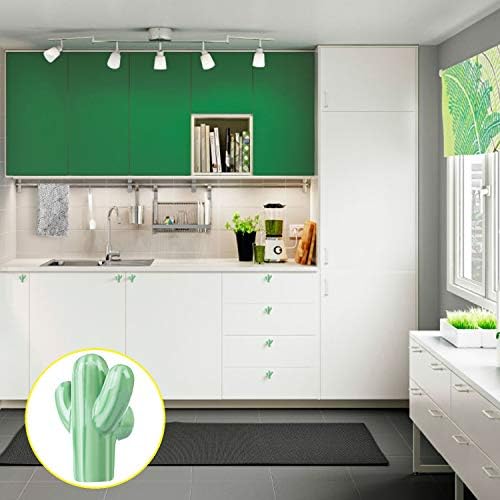 A gaveta de cerâmica da forma de cacto zilucky puxa alças para armário armário armário de armário de guarda -roupa cozinha deserto planta verde tema pacote de 6 pacote de 6